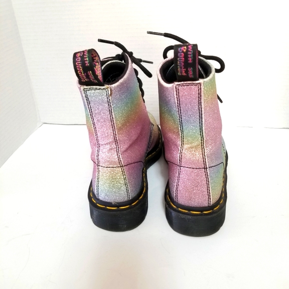 Dr. Martens 1460 Glitter Rainbow Boots. Size: 6. - Picture 8 of 15